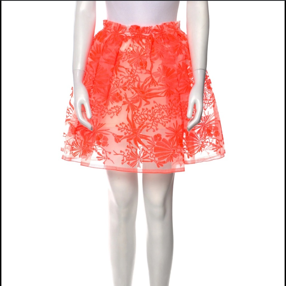 Maje Embroidered Organza Puffball Skirt